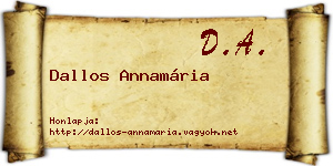 Dallos Annamária névjegykártya
